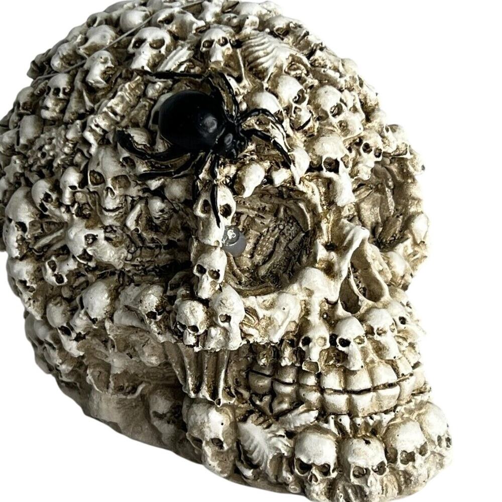 Skull Ghost Whisper Lost Souls Light Up Eyes Statue Figurine Sculpture 5" Head